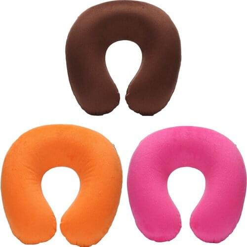 U-Shape Travel Pillow For Airplane Inflatable Neck Pillow Travel Accessories Pillows Neck Support Headrest Cushion Soft Nursing