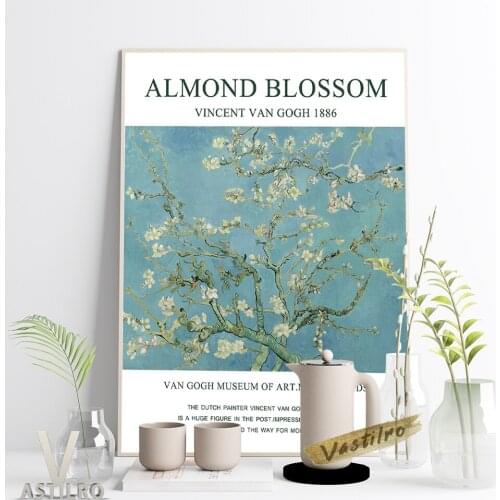 Vincent Van Gogh Exhibition Museum Retro Poster Almond Blossom Vintage Art Prints Canvas Painting Housewarming Gift Home Decor