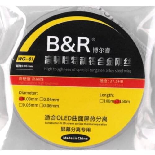 Tungsten Alloys Steel Wire LCD Screen Separating Line for Curved OLED Broken Glass Cutting Remove Mobile Phone Tablets Repair