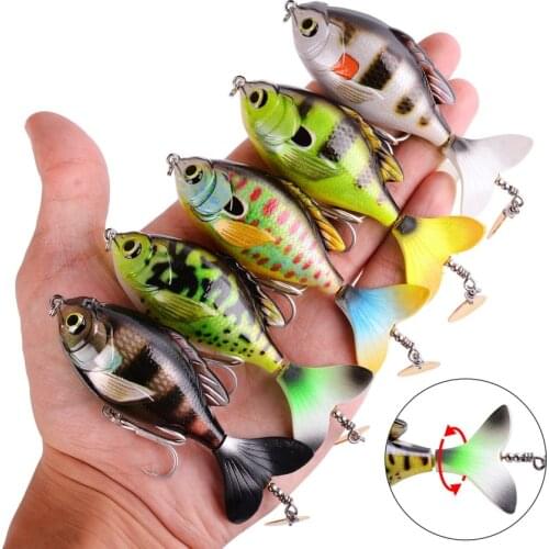 Whopper Popper Fishing Lure bait Rotate Tail Popper Lure 9.5cm 16.9g Topwater Wobble Fishing Lures Bass Fishing Tackle