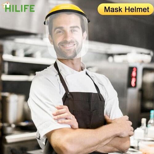 Face Protective Mask Helmat Kitchen Welding Cooking Tools Head-mounted Anti Oil-Splash Droplet Protection Face Shield