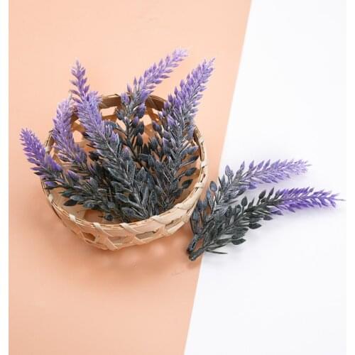 10pcs Plastic flower lavender Wedding bouquet bridal accessories diy gifts box artificial plants christmas decorations for home