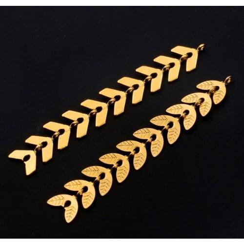 10pcs Gold Stainless Stee Earrings Leaf Charms DIY Handmade Dangle Earring Pendants for Jewelry Making Supplies Wholesale Bulk
