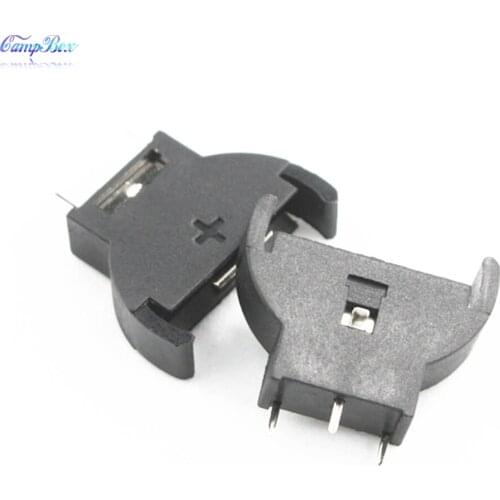 100Pcs Vertical-Type CR2032 Coin Button Cell Lithium Battery Case Holder Socket Junction Box