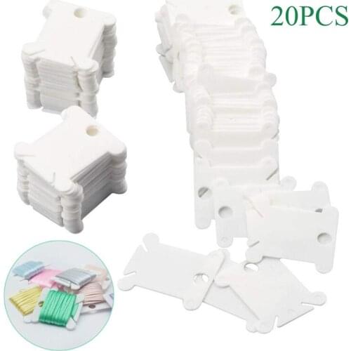 20PCS Plastic Embroidery Spool Sewing Thread Winding Board Cross Stitch Storage Holder Sewing Embroidery Floss Sewing Tool J60
