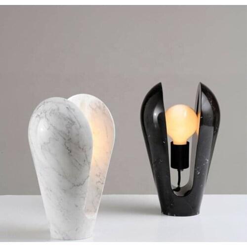 2019 Fancy Home Bedside Chinese Marble Table Lamps abajur para quarto