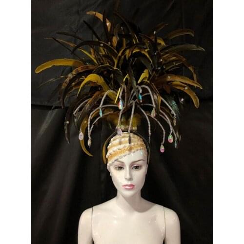 Latin dance Samba accessories Fashion exquisite headdress feathers Delicate dance shows accessories