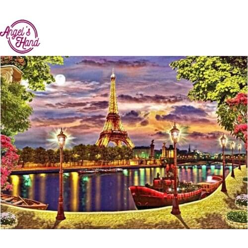 Diamond Embroidery Eiffel Tower 5D Full Square Crystal Mosaic Scenery Diamond Painting Cross Stitch Kits Home Decoration