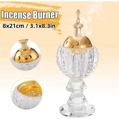 Arabian Incense Burner Bakhoor Metal Eid Traditional Mabkhara Home Decor Crystal Incense Burner