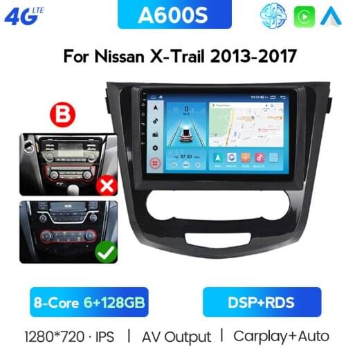 Built-in Carplay 6G+128G Android 10 For Nissan Qashqai Nissan X Trail 2014 -2017 Car Radio Multimedia Video Player GPS 2 Din Dvd