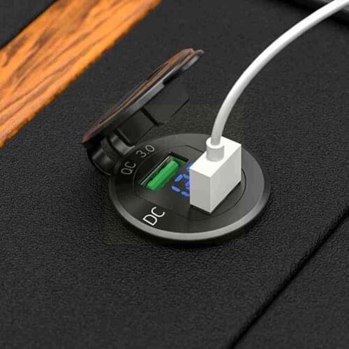 Car Quick Charge Dual USB3.0 Charger Motorcycle Charger Output 12V LED Charging Voltmeter Equipment With Mobile Phone Stabl U0P0