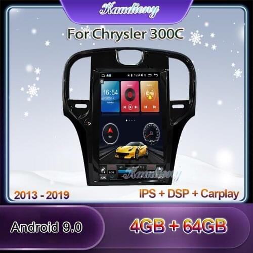 Kaudiony 13.3" Tesla Style Android 9.0 Car Radio For Chrysler 300C Car Multimedia Player Auto GPS Navigation Stereo BT 2013-2019