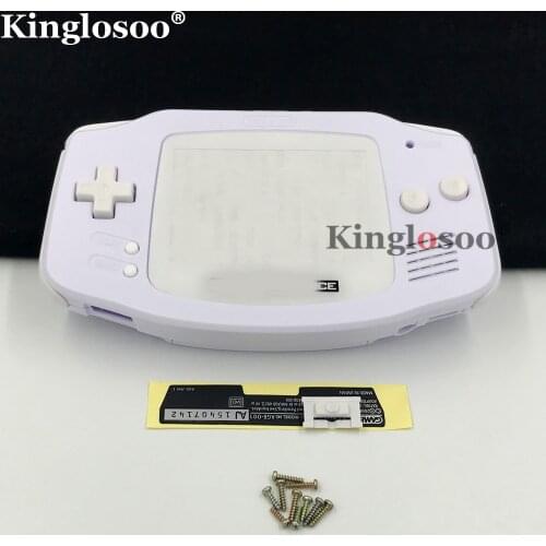 Full White IPS V2 pre-cut shell case kits for GBA console housing replacement for Game boy Advance shell cover screen lens