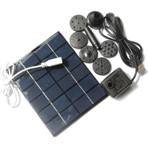 Solar Powered Bionic Water Fountains Pump 2W 6V Solar Powered Fountain Oxygenator Floating Fountain Pump