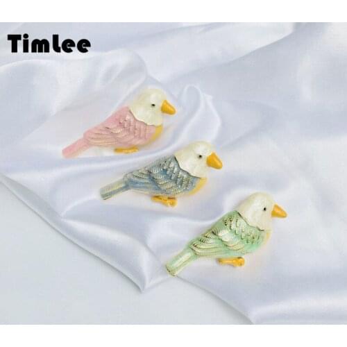 Timlee X011 New Cartoon Cute Coloured glaze Dripping Oil Bird Animal Alloy Brooch Fashion Jewelry Wholesale