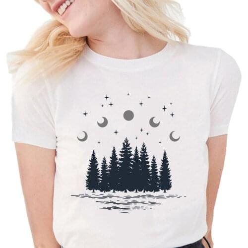 Mountain Harajuku Ullzang T Shirt Women 90s Korean Style Funny Anime T-Shirt Cute Tshirt Aesthetic Cartoon Top Tee Female