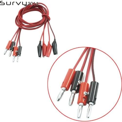 Alligator Testing Cord Lead Clip Electrical Clamp to 4mm Banana Plug Connectors for Multimeter Probe Test Leads