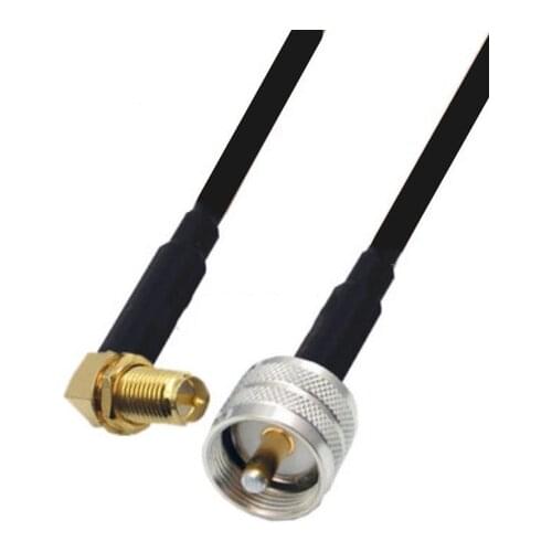 RG58 Cable RP-SMA Female Right Angle to UHF SO239 Male Connector WiFi Antenna Extension Pigtail jumper cable