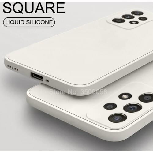 Square Liquid Soft Silicone Phone Covers Case For Samsung Galaxy A 12 22 32 52 72 A12 A22 A32 A42 A52 A72 2021 Shocckproof Coque
