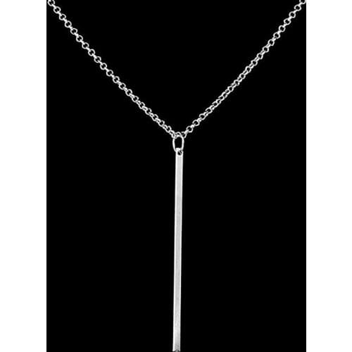 Hot Fashion Casual Personality Pendant Necklace Alloy Long Vertical Bar Pendant Chain Y Exquisite Necklace Women Party Jewelry