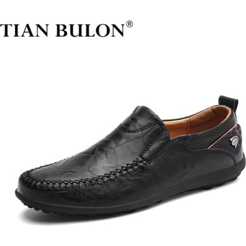 Handmade Genuine Leather Men Casual Shoes Luxury Brand 2019 Mens Loafers Moccasins Comfy Breathable Slip on Black Driving Shoes