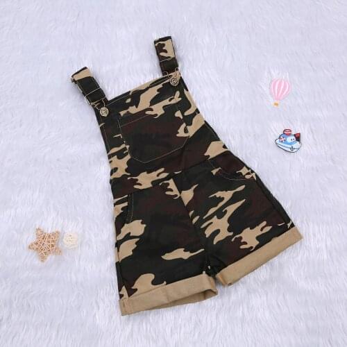 2-7 Years Fashion Kids Boys Girls Rompers Summer Sleeveless Backless Camouflage Print Pocekt Romper Jumpsuit Shorts Pants