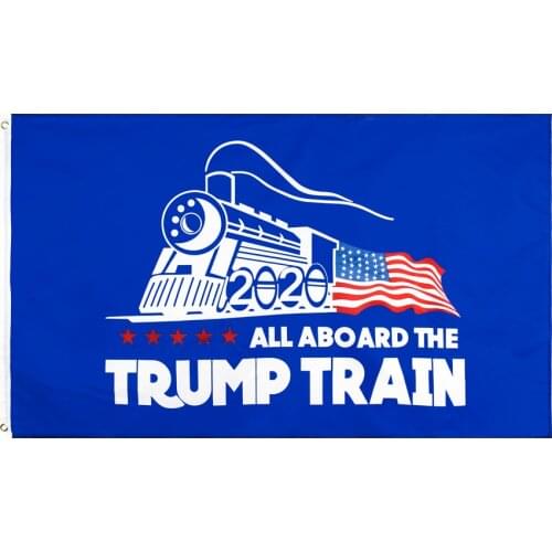 Jennifer 90x150cm 2020 President USA no more bullshit Trump Flag all aboard on train