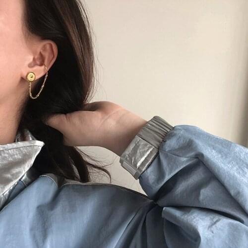 Stainless Steel Ear Piercing Stud Earrings Gifts For Womens 'Gold Chain Accessories Unusual Piercing Earring Fashion Jewelry