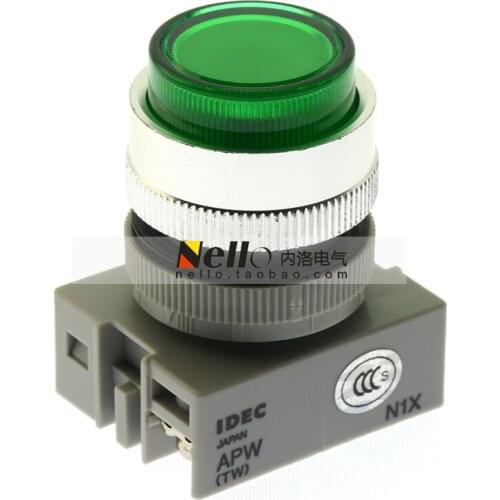 [SA]Izumi IDEC TW Series 22mm indicator APW1B22DG flat head shape ( available lettering ) AC / DC24V--10pcs/lot