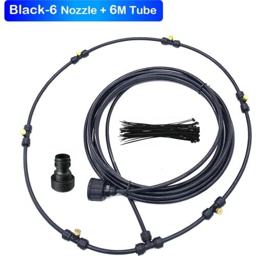 Garden Spray Portable Mist fan ring 4/5/6 spray nozzles water mist fog sprayer cooling system 6M tube Outdoor Patio cooling