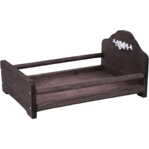 Newborn Posing Detachable Mini Bed Baby Infant Photo Shooting Props Wooden Crib