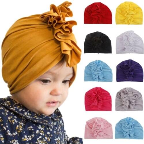 2021 9 Colors Baby Hat for Girls Bows Turban Hats Infant Photography Props Cotton Kids Beanie Baby Cap Accessories Children Hats