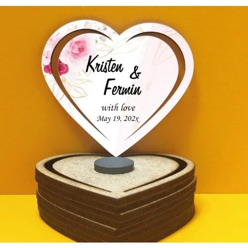 Save the Date Wooden Magnet for Your Guests and Colorful Printed Wedding, Henna, Christening Gifts 25 pcs
