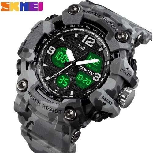 Sport Watch Men Fashion Casual Alarm Clock Waterproof Military Chrono Dual Display Wristwatches Relogio Masculino SKMEI 2021