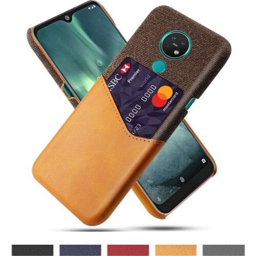 Febric Card Holder Cover For Nokia 7.2 8.1 7.1 5.3 2.4 3.4 Cloth Texture PU Antiskid Case For Nokia 6.2 7 Plus 9 Pureview Funda