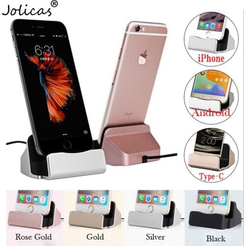 Turata Charging Base Dock Station For iPhone X 8 7 6 USB Cable Sync Cradle Charger Base For Android Type C Samsung Stand Holder