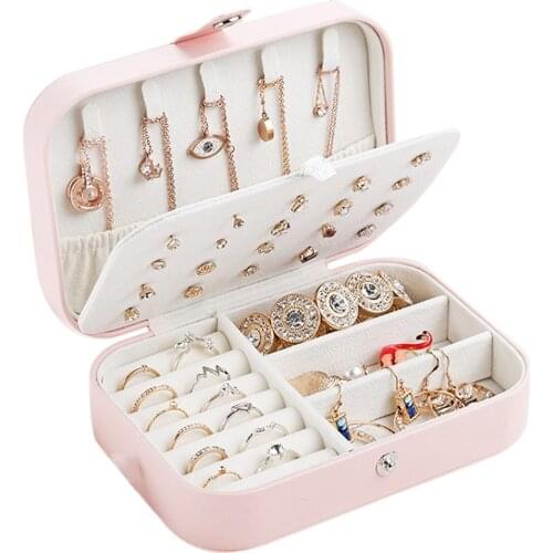 Women Travel Jewelry Storage Box Multifunctional Simple Storage Case for Rings jewelry organizer ring box jewelry display