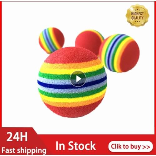 Cat Chew Toy Rainbow Ball Small 35mm Diameter Pet Toy Cat Toy Cat Chew Ball Durable HOME Funny Safe Cat Toys Ball Pet Supplies