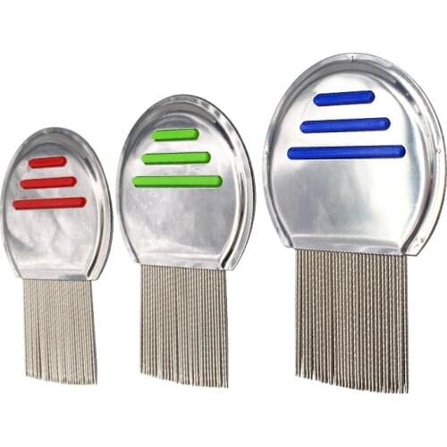 1pcs High Quality Terminator Lice Comb Nit Free Kids Hair Rid Headlice Stainless Steel Metal Teeth Remove Nit Brush Massager
