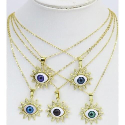 10 Pcs Eyes pendant Necklace Mix color Eyes Pendant necklace New design Necklace fashion Jewelry Eyes Necklace fashion 9998
