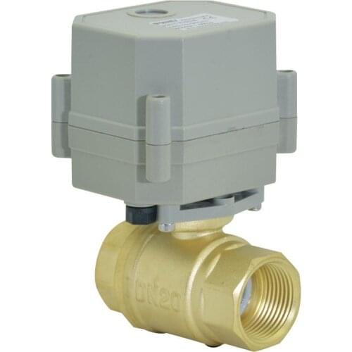 2-Way 1/4''-1 1/4'' DN8-32 Electric Modulating Brass Ball Valve DC9-24V Motorized Proportional Modulating Valve
