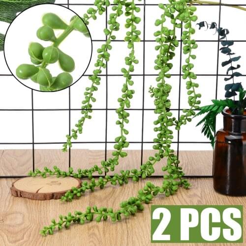 2Pieces 75cm Hanging Green Plant Artifical Lover Tears Succulents Wall Fake Vines for Wedding Imitation Decoration