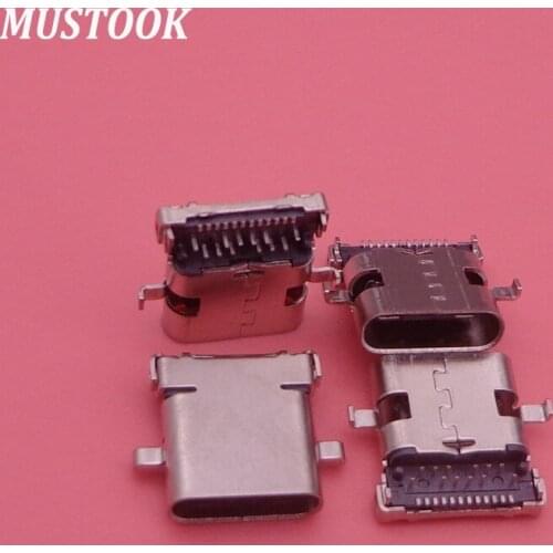 2Pcs USB 3.1 Type C Female Socket Connector 24pin 10.0mm 90 degree High speed DIY Connectors