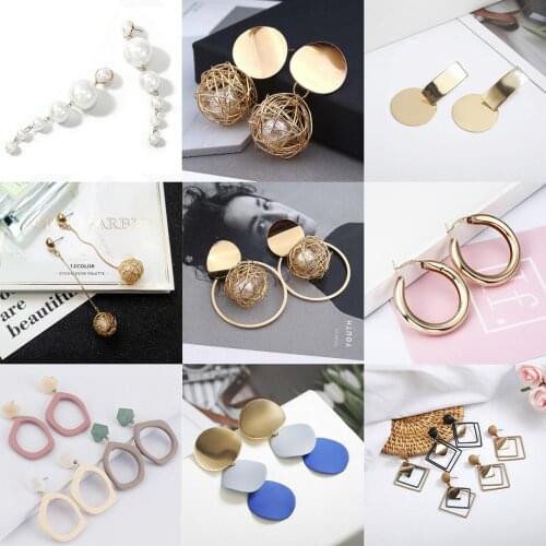2019 Vintage Gold Color Irregular Drop Earrings For Women Geometric Big Drop Earring DIY Wedding Jewelry Party Gift
