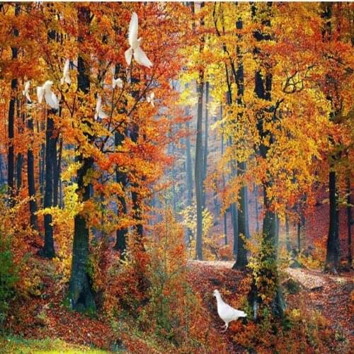 Beibehang Custom any size 3D autumn forest landscape bedroom wallpaper home decoration living room mural wallpaper