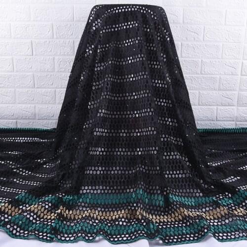 2020 New High Quality African Soft Cotton Lace Fabric French Nigerian Black Lace Swiss Volie Lace In Switzerland For Party