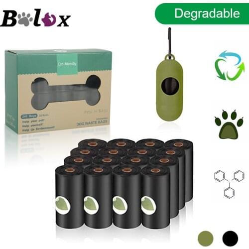 Biodegradable Dog Poop Bag Eco-Friendly Pet Waste Bags with Dispenser Outdoor Clean Pet Poop Bags Dog walking Supplies