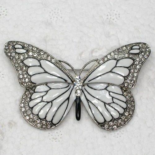 Clear Rhinestone Enamel Butterfly Pin brooches C478 A