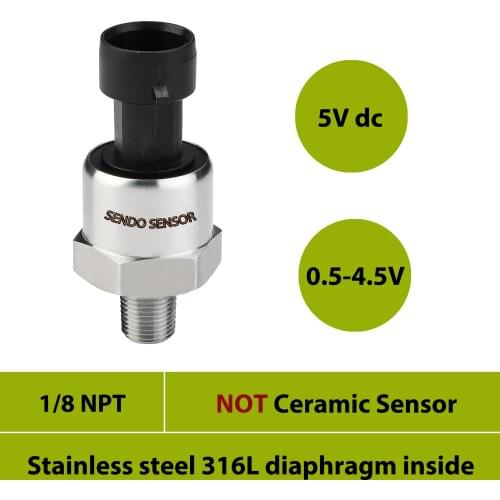 5 v pressure sensor 0.5 4.5V, range 1bar 15psi, 2bar 30psi, 50psi, 75psi 5bar, 100psi 7bar, 150psi 10bar, 16bar, 25bar, 40bar