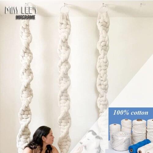 Factory Direct 100% Cotton 10mm Macrame Cords 3PLY Weaving Curtain Hammock Home Decorations